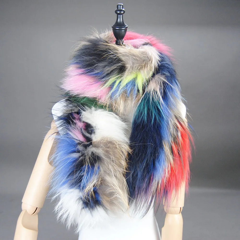 Kaleidoscope- the Multicolored Faux Fur Neck Scarf