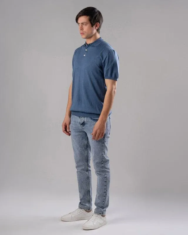 KNIT POLO SHIRT  - JEANS