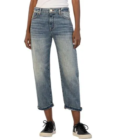 KUT from the Kloth Sienna Baggy Boyfriend Crop Jeans In Shaped Wash