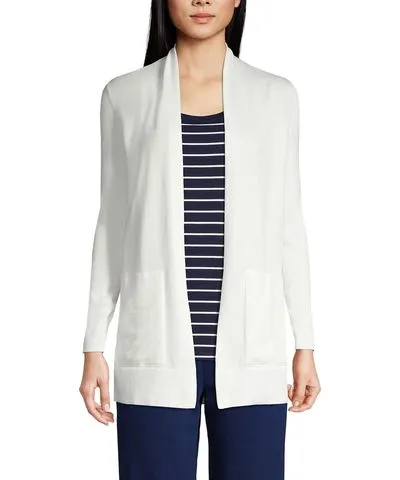 Lands' End Petite Long Sleeve Open Long Cardigan Sweater