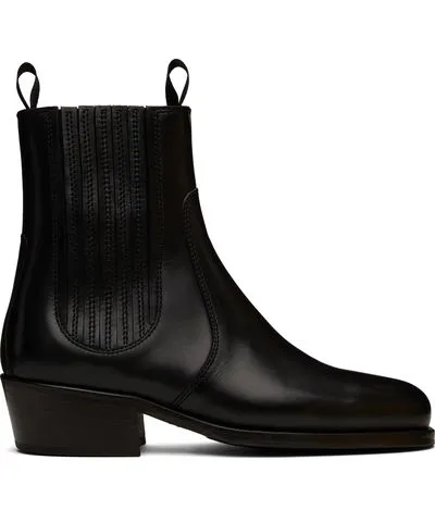 Lemaire Black Leather Chelsea Boots