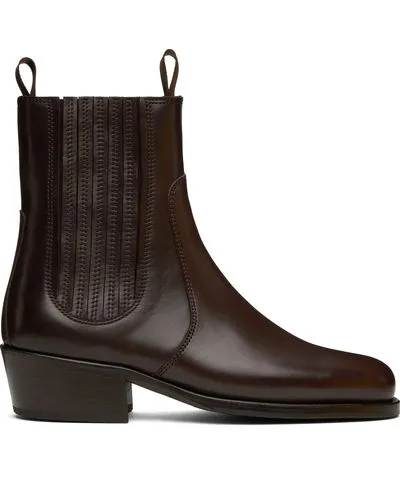 Lemaire Brown Leather Chelsea Boots