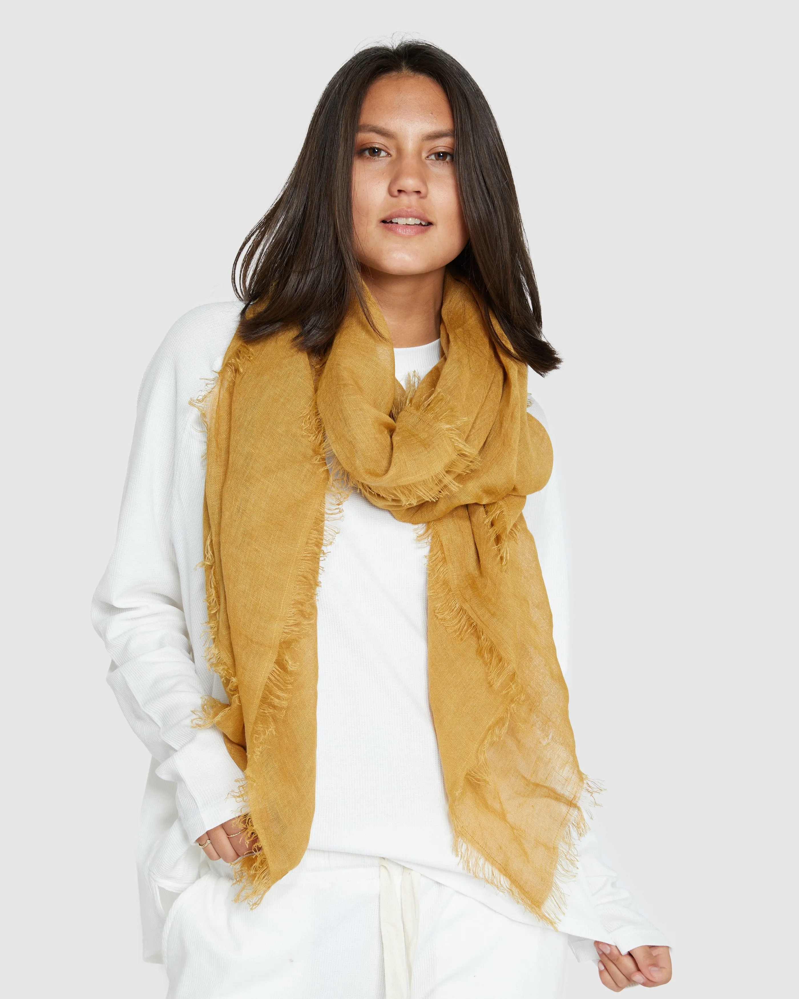 Linen Scarf - Tumeric