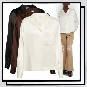 LOEWE  |Casual Style Silk Long Sleeves Plain Office Style