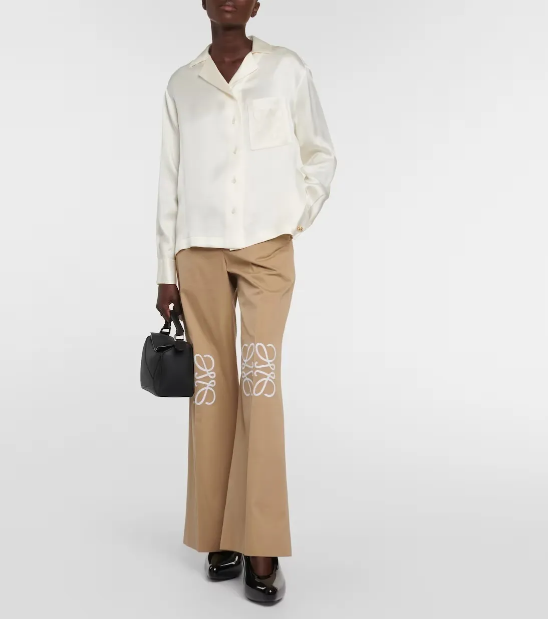 LOEWE  |Casual Style Silk Long Sleeves Plain Office Style