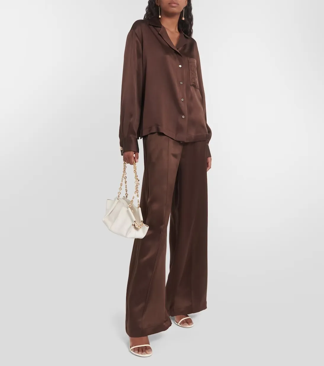 LOEWE  |Casual Style Silk Long Sleeves Plain Office Style