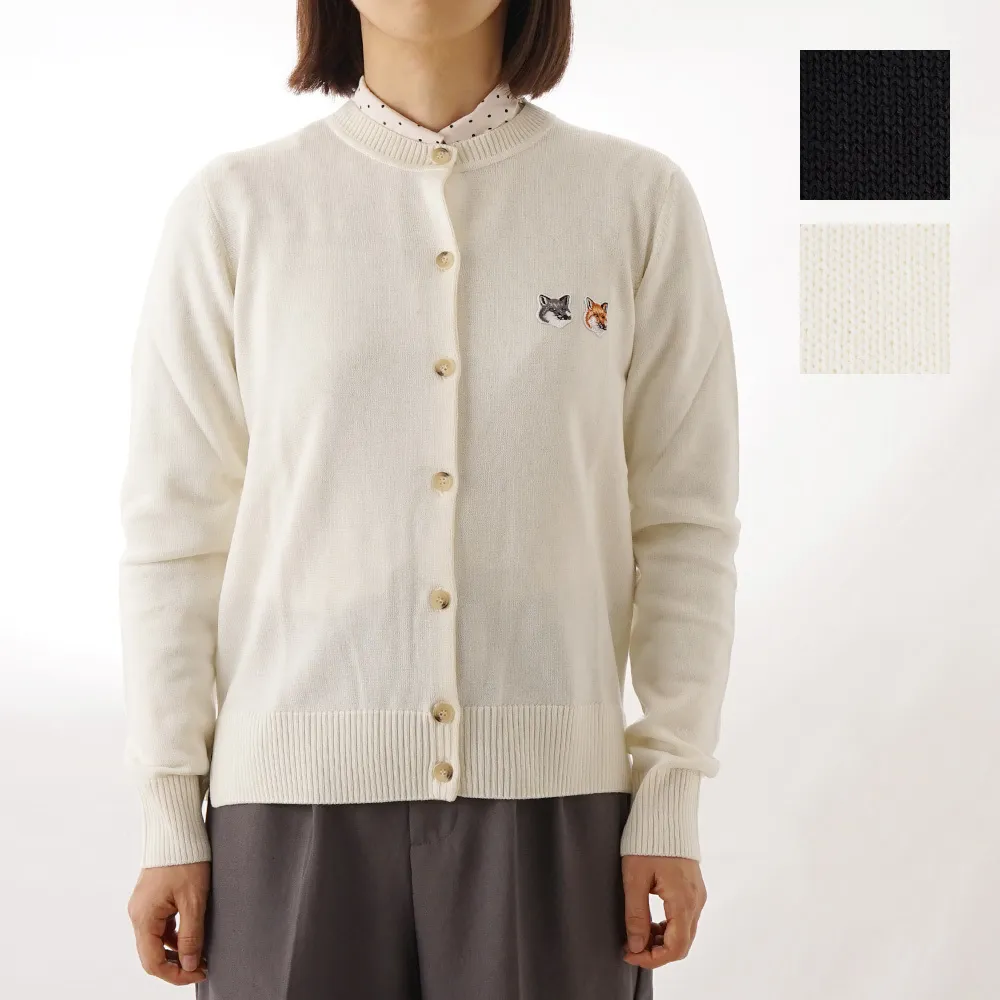 MAISON KITSUNE  |Casual Style Wool Long Sleeves Plain Logo Cardigans