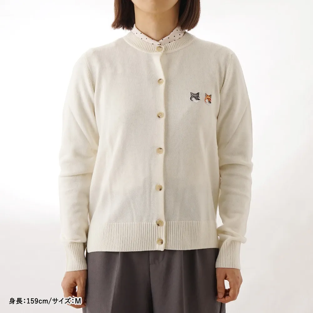 MAISON KITSUNE  |Casual Style Wool Long Sleeves Plain Logo Cardigans