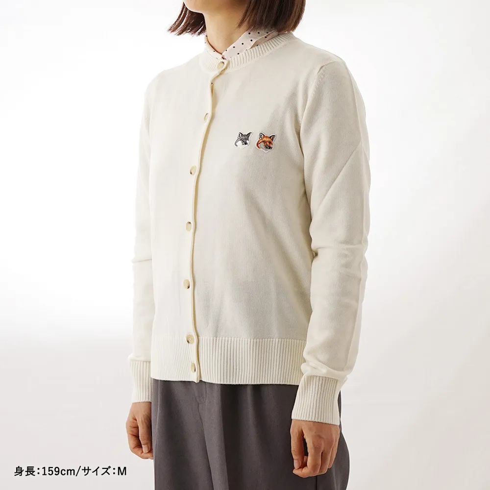 MAISON KITSUNE  |Casual Style Wool Long Sleeves Plain Logo Cardigans