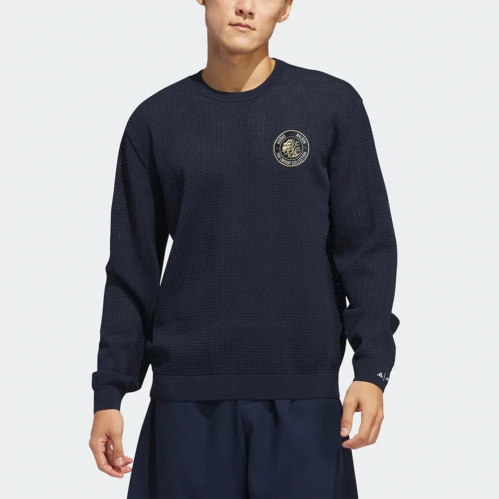 Malbon Golf  |Crew Neck Long Sleeves Plain Logo Sweaters