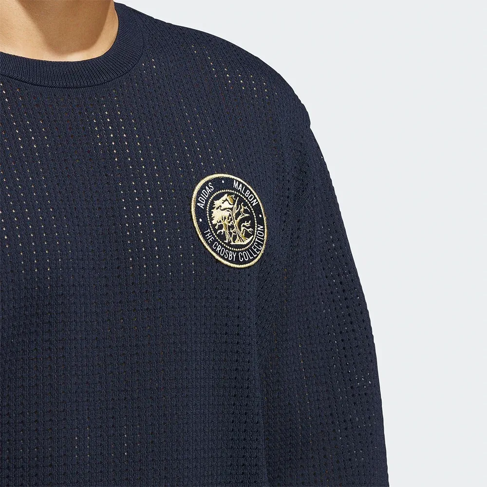 Malbon Golf  |Crew Neck Long Sleeves Plain Logo Sweaters