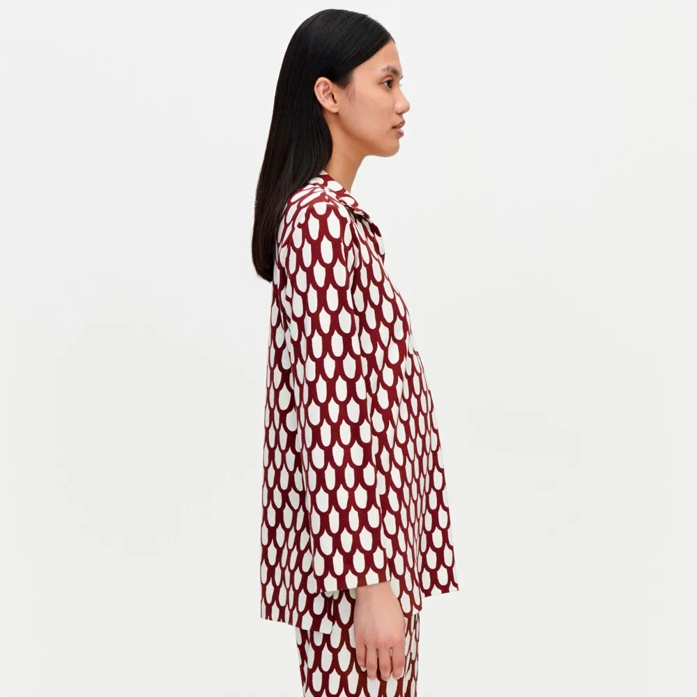 marimekko  |Nylon V-Neck Long Sleeves Medium Tunics