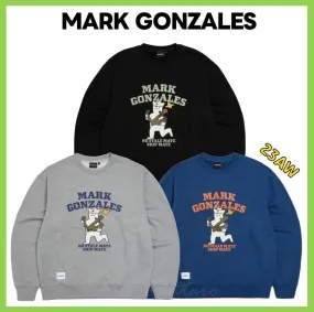 Mark Gonzales  |Unisex Street Style Long Sleeves Logo Sweatshirts