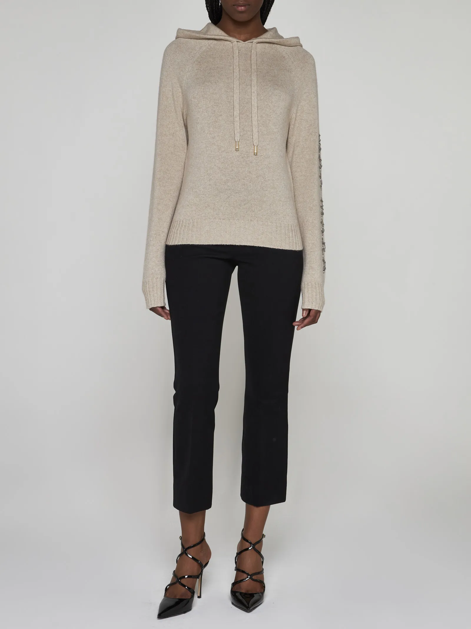 MaxMara  |Casual Style Long Sleeves V-neck & Crew neck