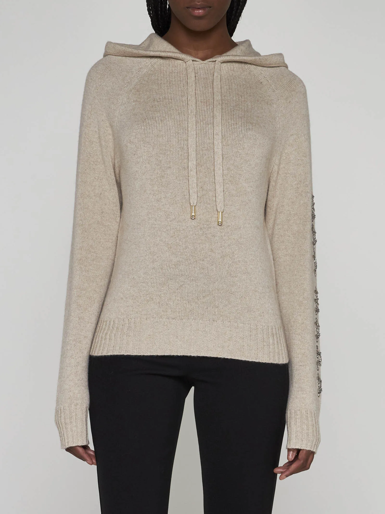 MaxMara  |Casual Style Long Sleeves V-neck & Crew neck