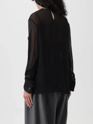 MaxMara  |Silk Long Sleeves Plain Logo Shirts & Blouses