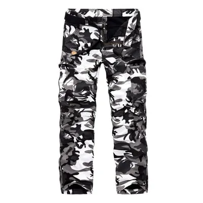 Men's Winter Casual Camouflage Military Tactical Multi Pocket Cargo Pants