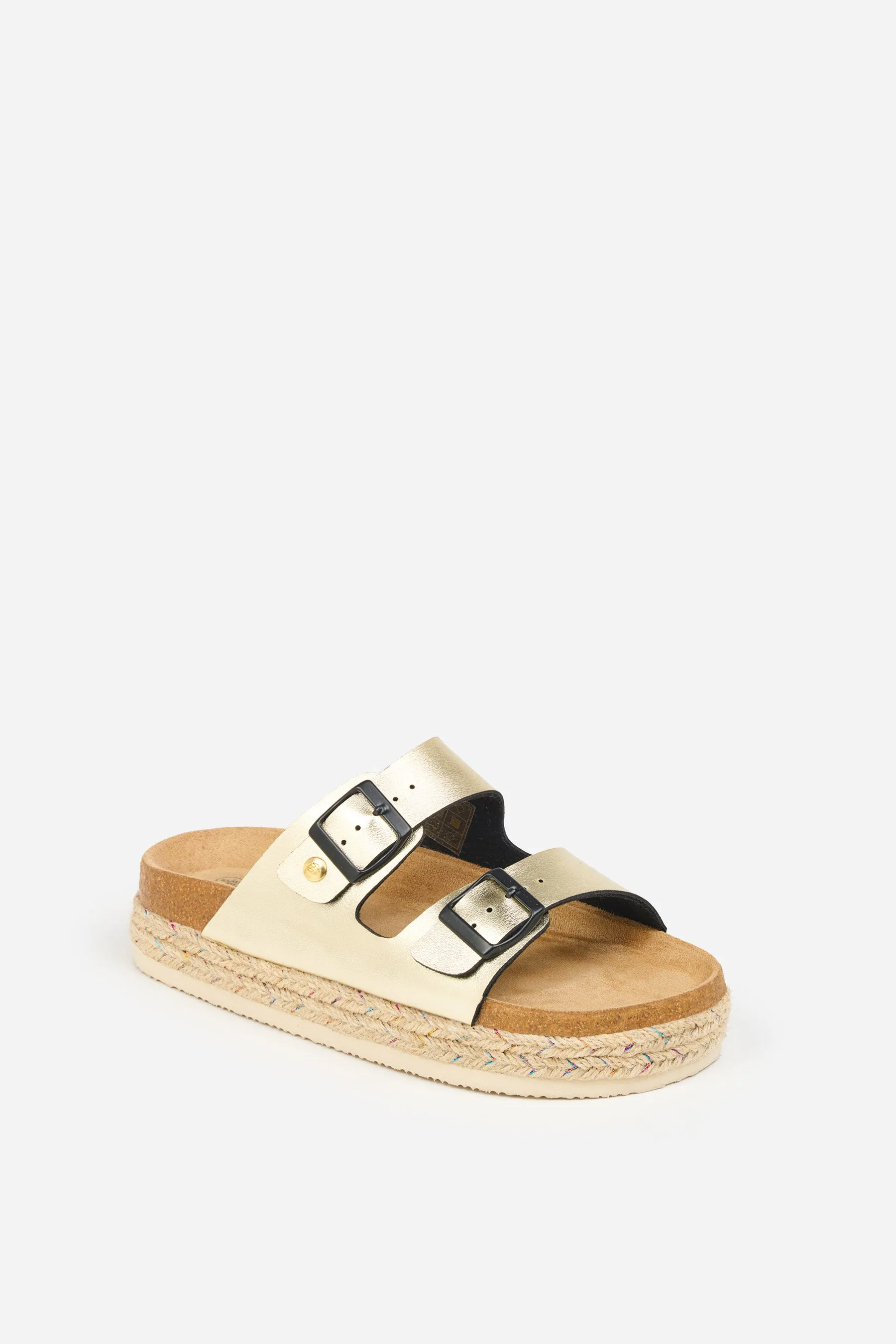 Metallic Flatform Sandals