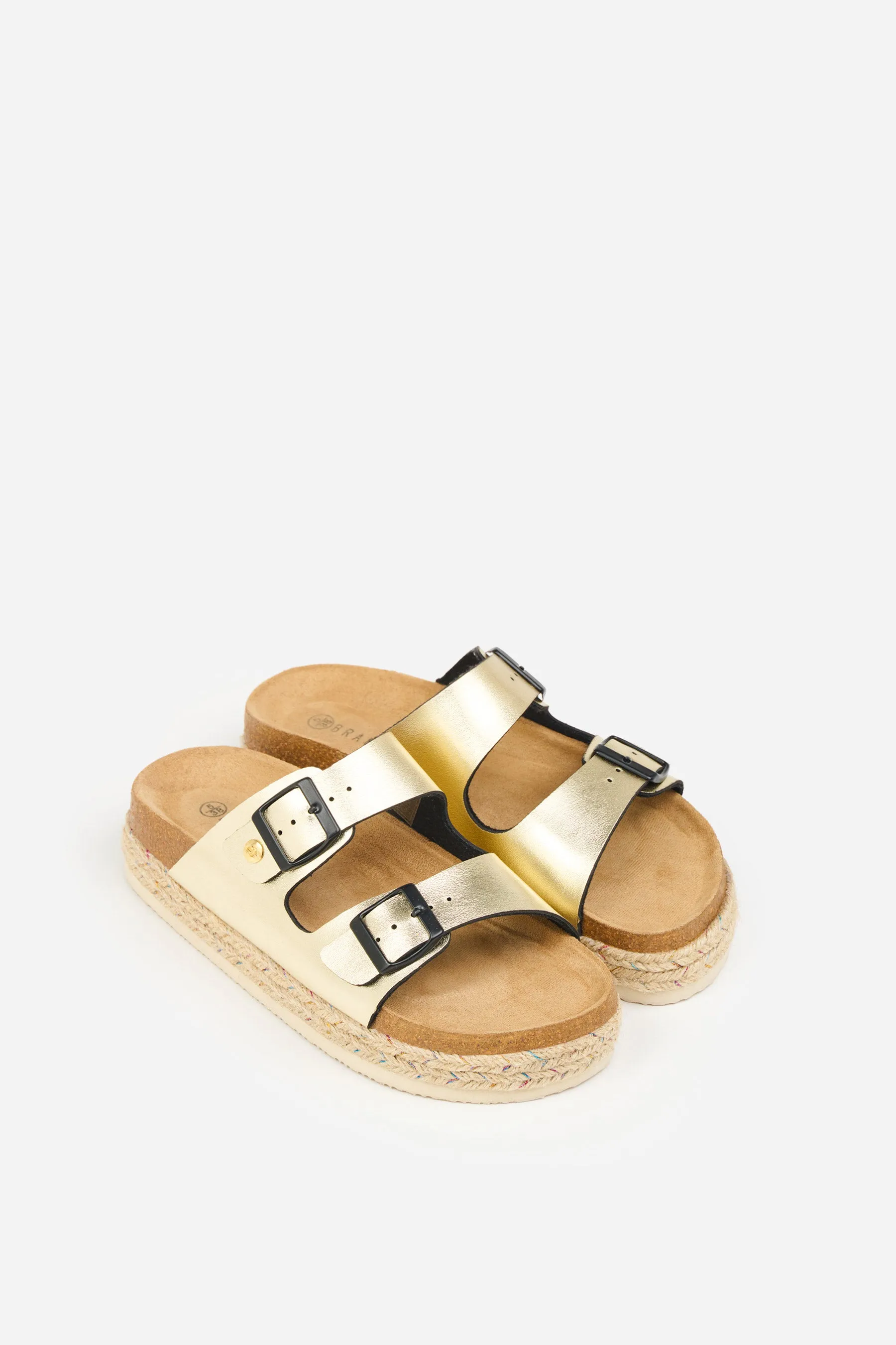 Metallic Flatform Sandals