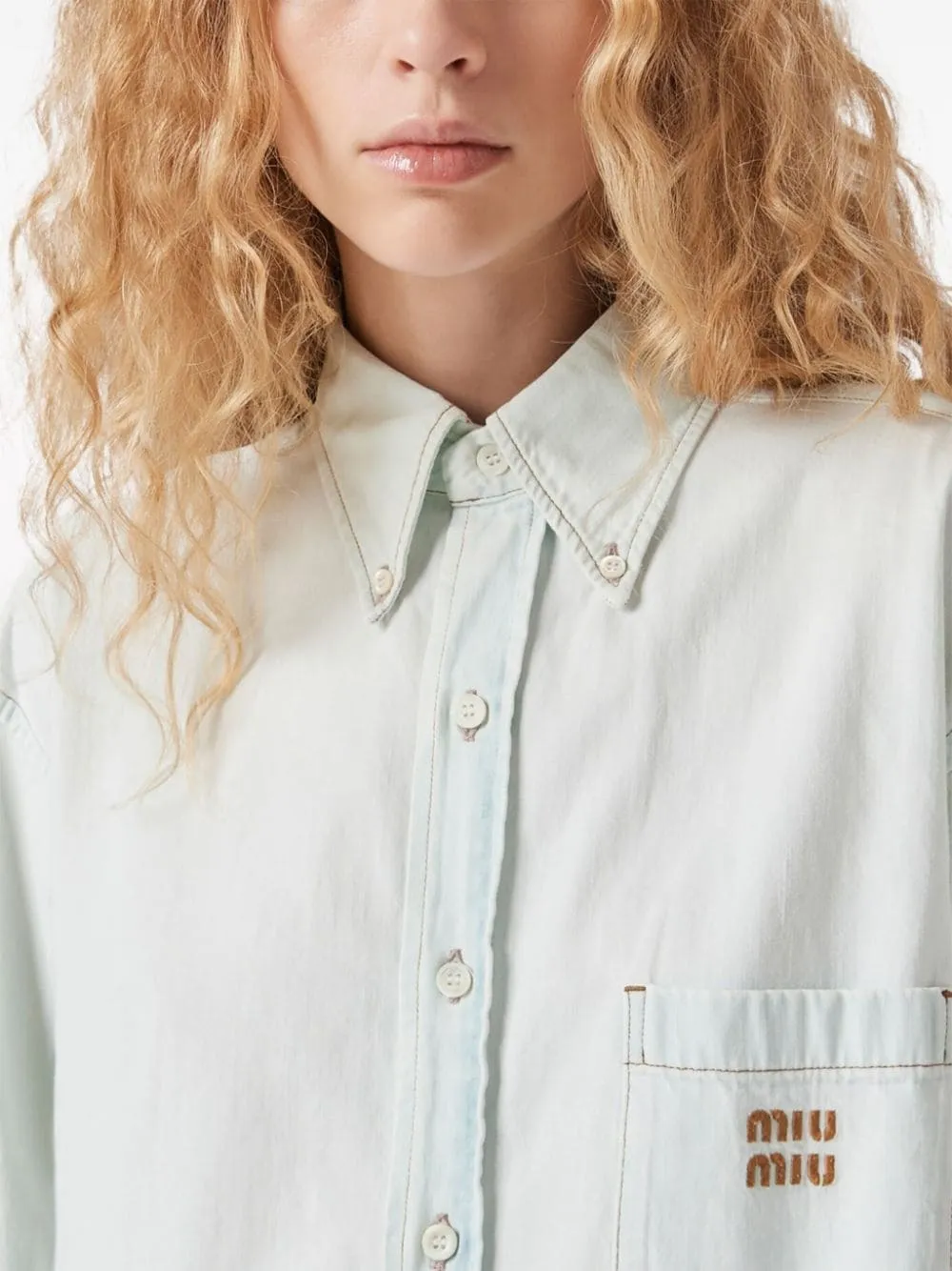 MiuMiu  |Long Sleeves Plain Logo Shirts & Blouses