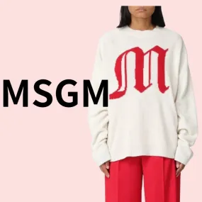 MSGM  |Casual Style Wool Long Sleeves V-neck & Crew neck