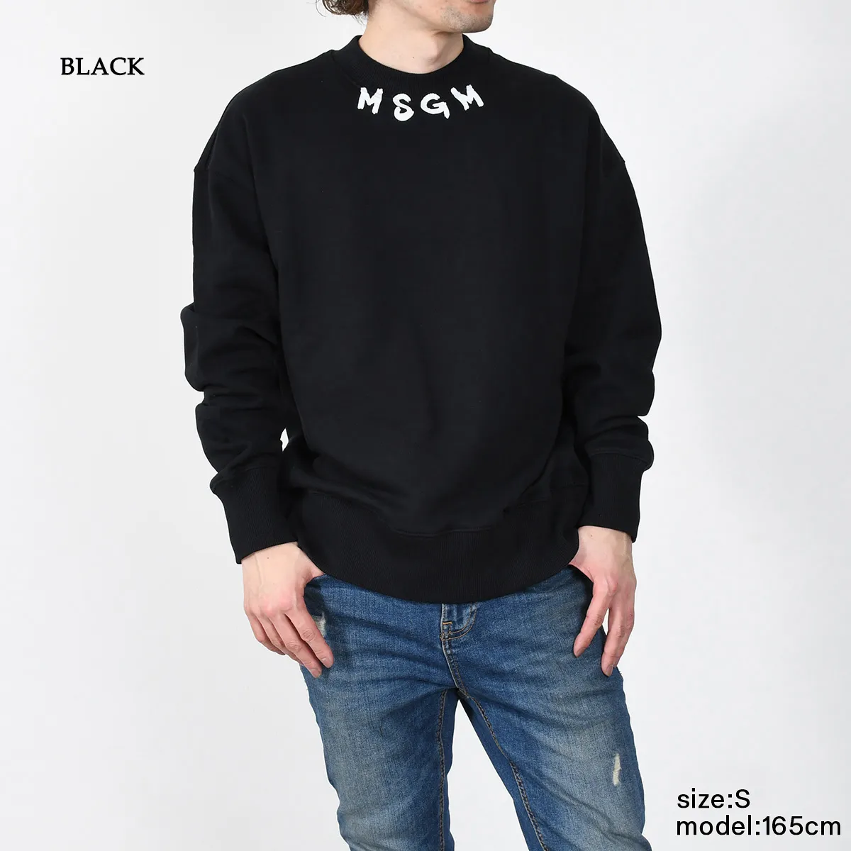 MSGM  |Crew Neck Long Sleeves Plain Cotton Logo Designers