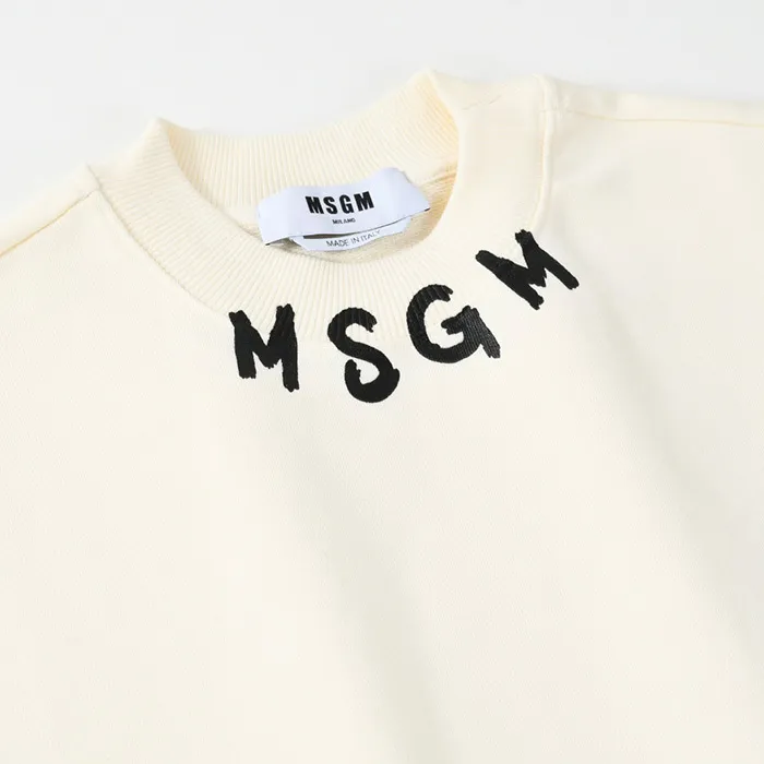 MSGM  |Crew Neck Long Sleeves Plain Cotton Logo Designers