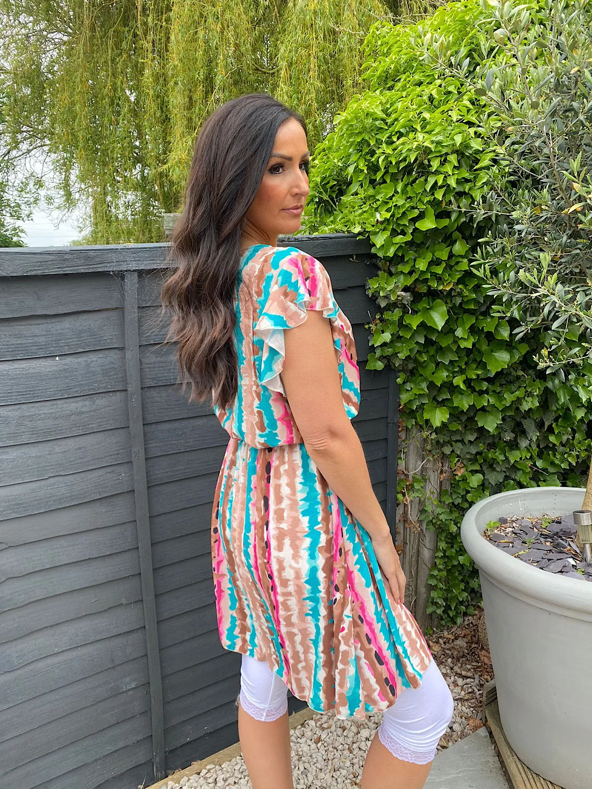 Multi Print Colour Splash Dress Teya