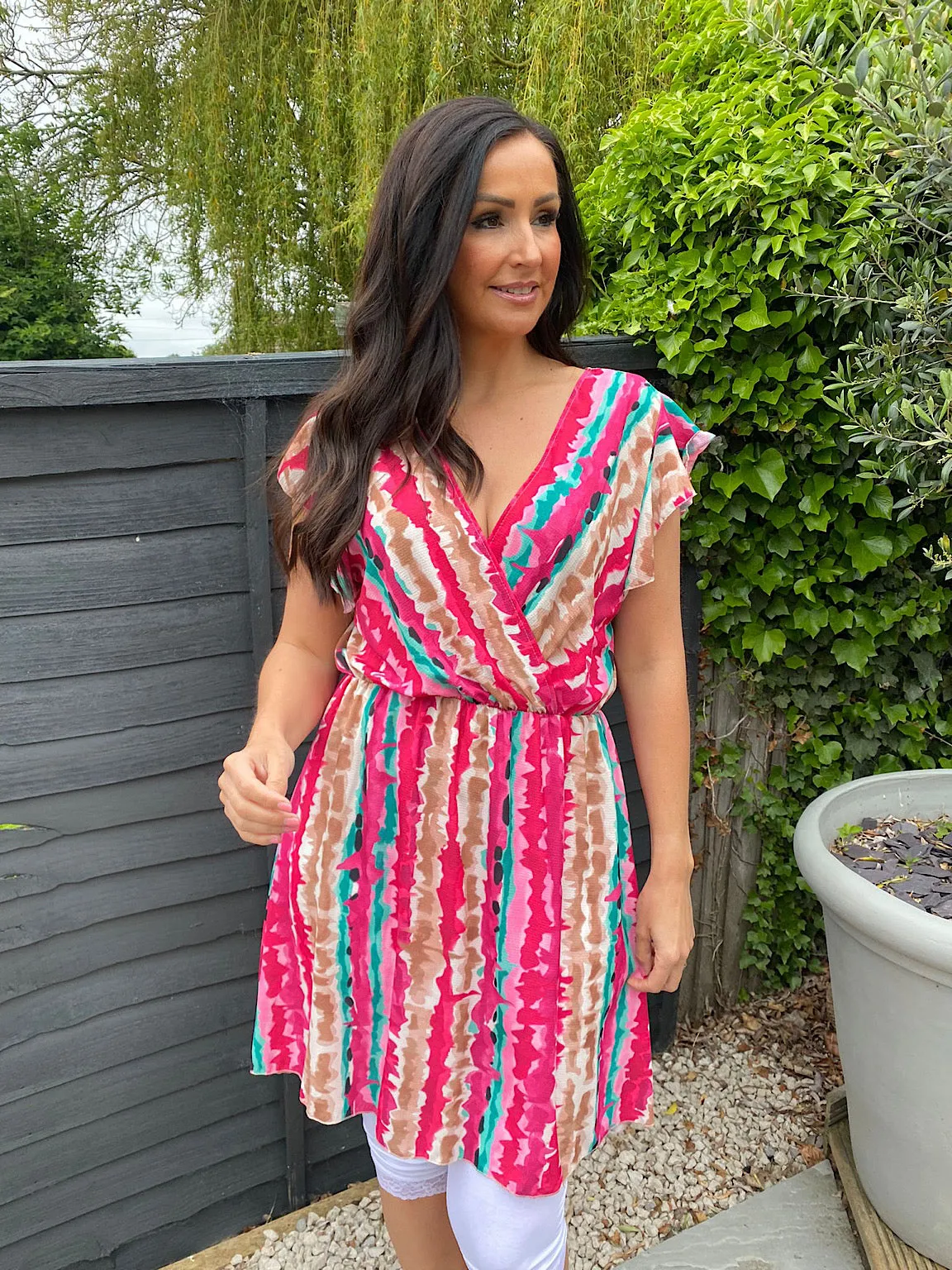 Multi Print Colour Splash Dress Teya