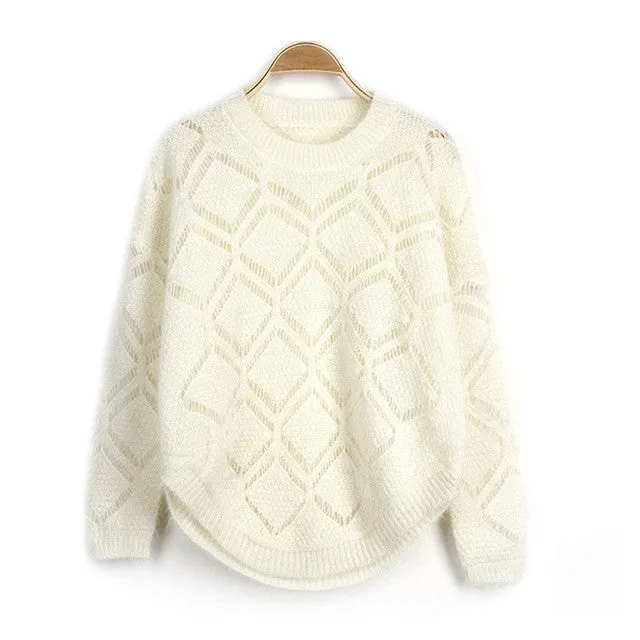 New Fashion Female Bling Pullovers Knitted Long Sleeve O-neck Winter Autumn Plus Size Sweaters Hot  72055 SM6