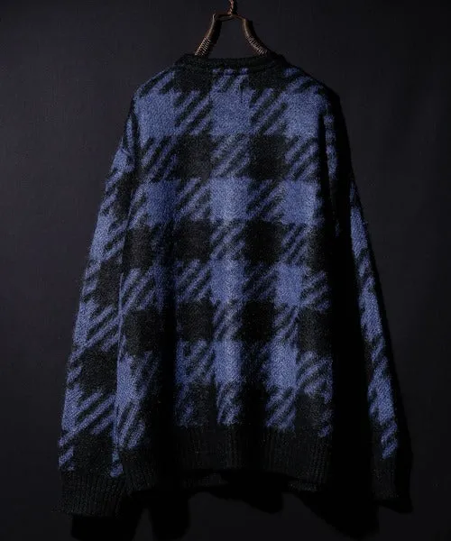 Number Nine Buffalo Check Mohair Knit Cardigan