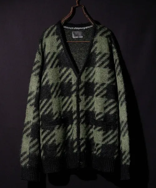 Number Nine Buffalo Check Mohair Knit Cardigan