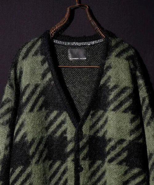 Number Nine Buffalo Check Mohair Knit Cardigan