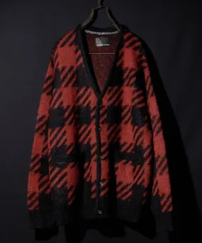 Number Nine Buffalo Check Mohair Knit Cardigan