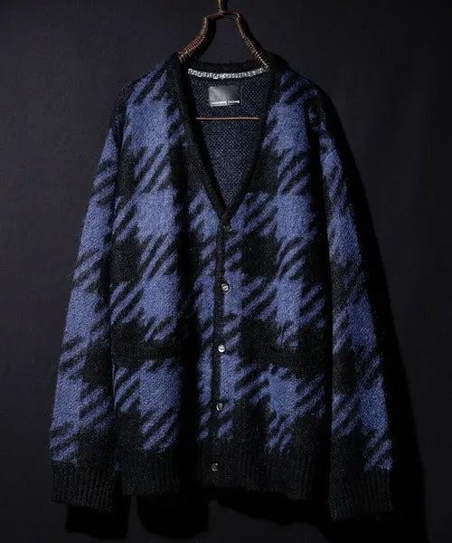 Number Nine Buffalo Check Mohair Knit Cardigan