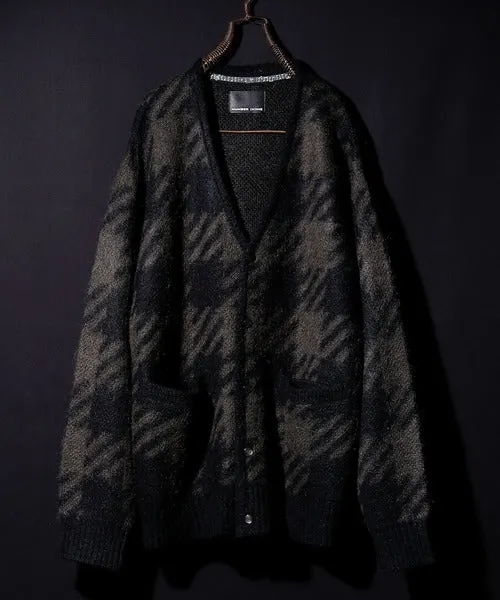 Number Nine Buffalo Check Mohair Knit Cardigan