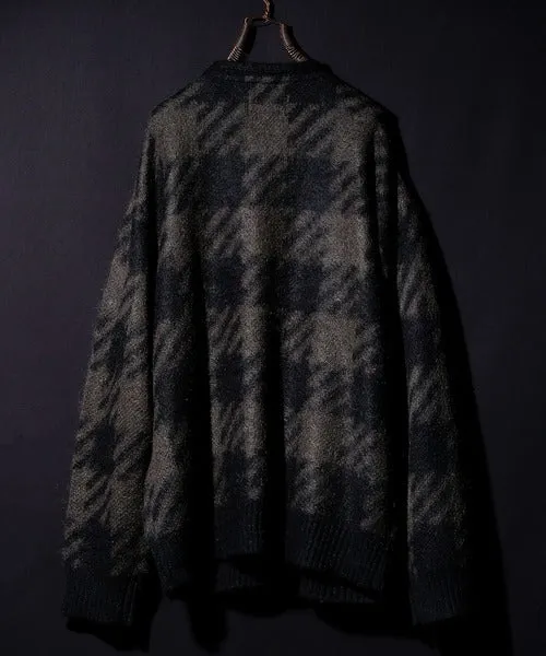 Number Nine Buffalo Check Mohair Knit Cardigan