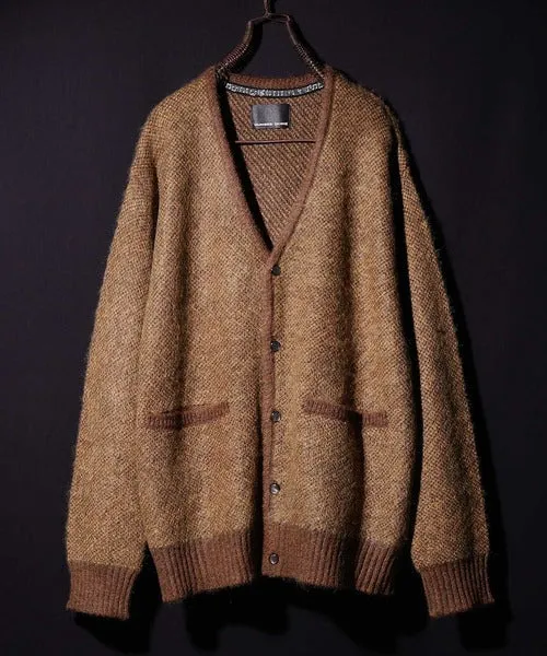 Number Nine Plain Jacquard Mohair Knit Cardigan