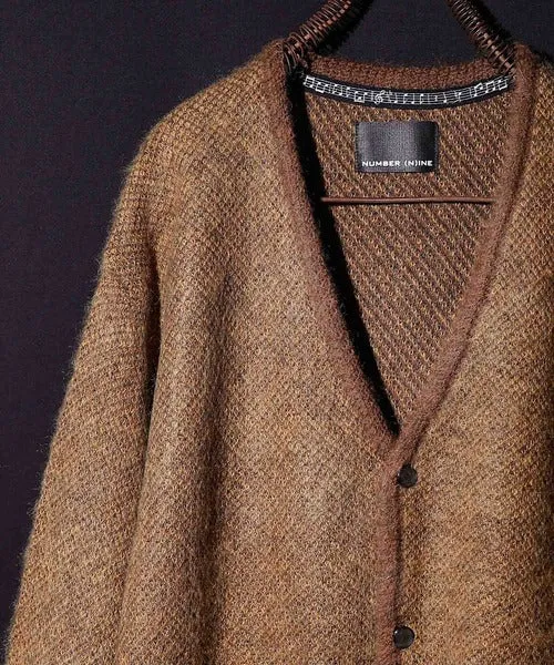 Number Nine Plain Jacquard Mohair Knit Cardigan