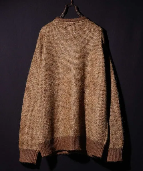 Number Nine Plain Jacquard Mohair Knit Cardigan