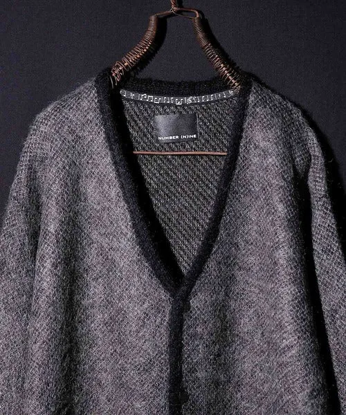 Number Nine Plain Jacquard Mohair Knit Cardigan