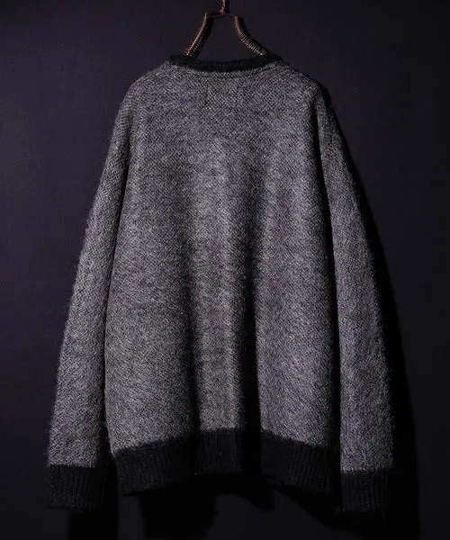 Number Nine Plain Jacquard Mohair Knit Cardigan