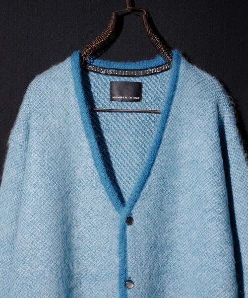 Number Nine Plain Jacquard Mohair Knit Cardigan