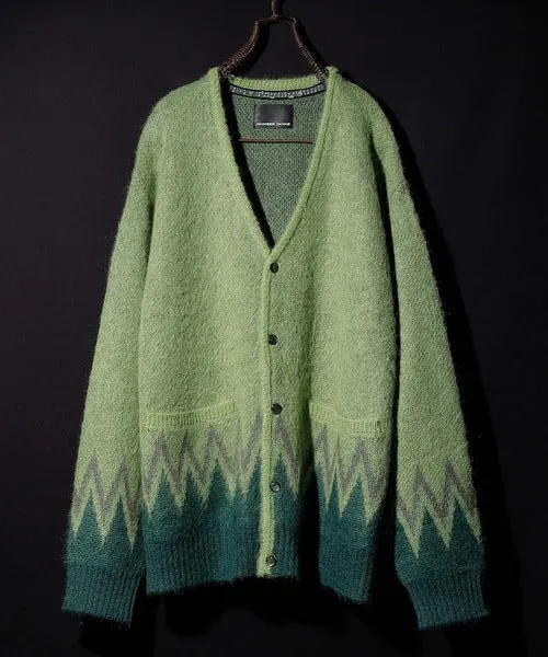 Number Nine Zigzag Jacquard Mohair Knit Cardigan