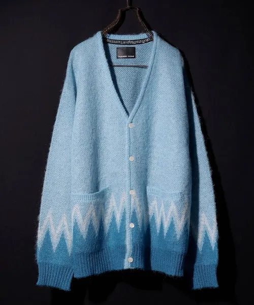 Number Nine Zigzag Jacquard Mohair Knit Cardigan