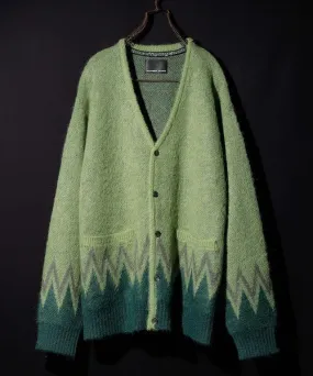 Number Nine Zigzag Jacquard Mohair Knit Cardigan