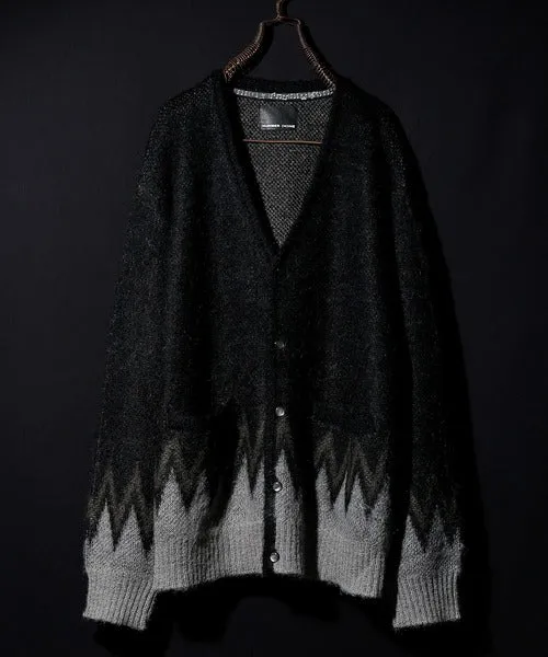 Number Nine Zigzag Jacquard Mohair Knit Cardigan