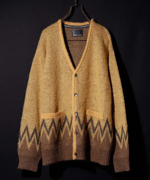 Number Nine Zigzag Jacquard Mohair Knit Cardigan