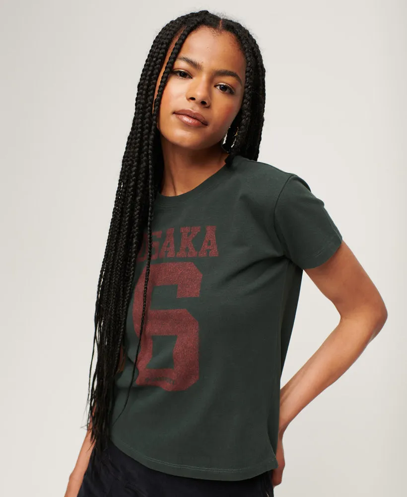 Osaka Graphic Short Sleeve Fitted T-Shirt | Academy Dark Green