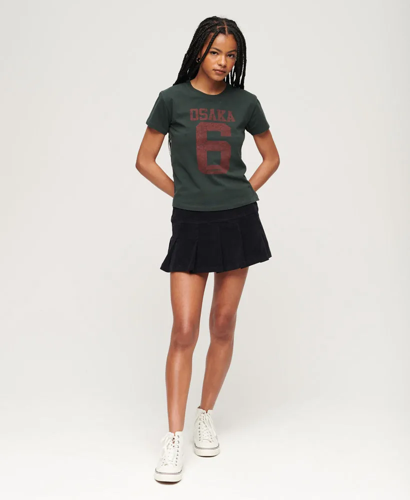 Osaka Graphic Short Sleeve Fitted T-Shirt | Academy Dark Green